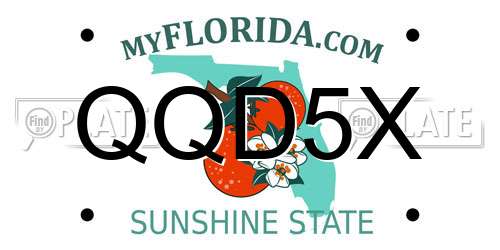 QQD5X Florida License Plate