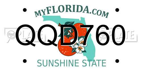 QQD760 Florida License Plate