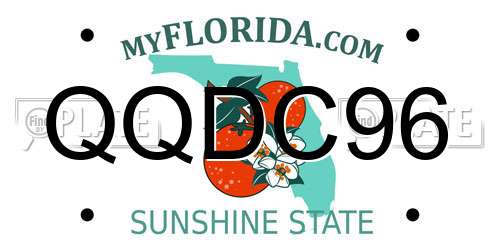 QQDC96 Florida License Plate