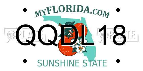 QQDL18 Florida License Plate