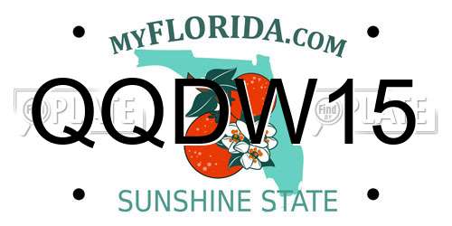 QQDW15 Florida License Plate