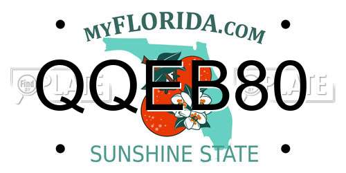 QQEB80 Florida License Plate