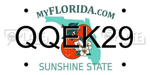 QQEK29 Florida License Plate