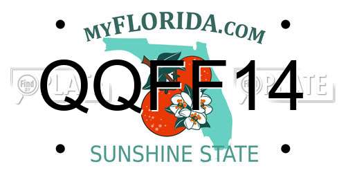 QQFF14 Florida License Plate