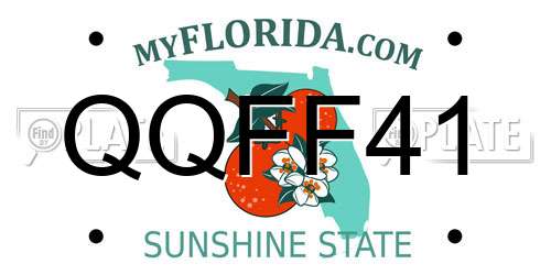 QQFF41 Florida License Plate
