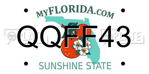 QQFF43 Florida License Plate