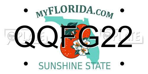 QQFG22 Florida License Plate