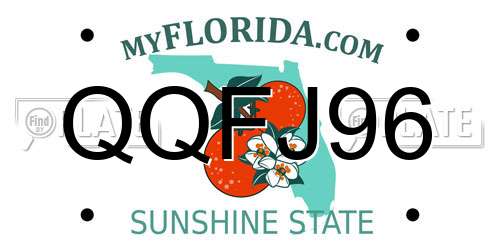 QQFJ96 Florida License Plate