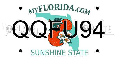 QQFU94 Florida License Plate