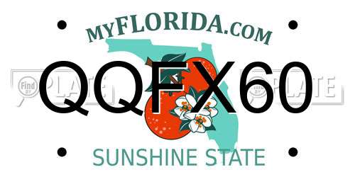 QQFX60 Florida License Plate