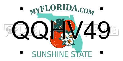 QQHV49 Florida License Plate