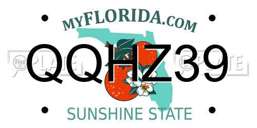 QQHZ39 Florida License Plate
