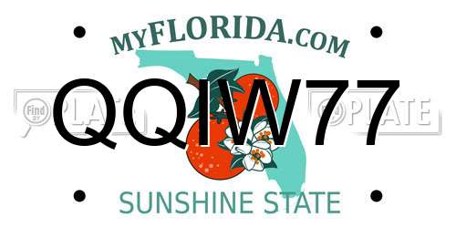 QQIW77 Florida License Plate