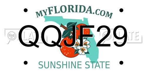 QQJF29 Florida License Plate
