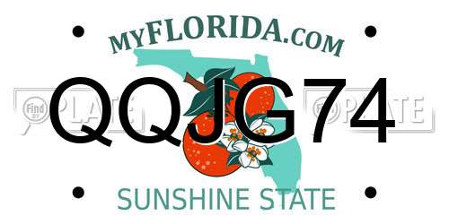QQJG74 Florida License Plate