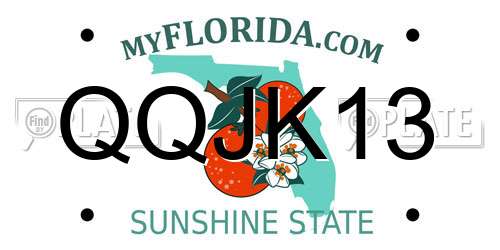 QQJK13 Florida License Plate