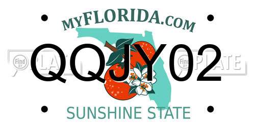 QQJY02 Florida License Plate