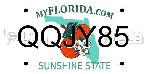 QQJY85 Florida License Plate