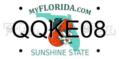 QQKE08 Florida License Plate