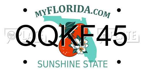 QQKF45 Florida License Plate
