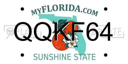 QQKF64 Florida License Plate