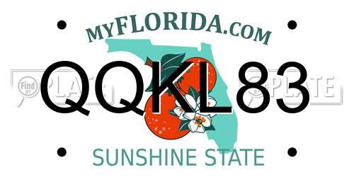 QQKL83 Florida License Plate