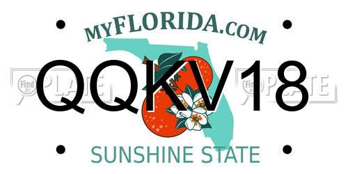 QQKV18 Florida License Plate