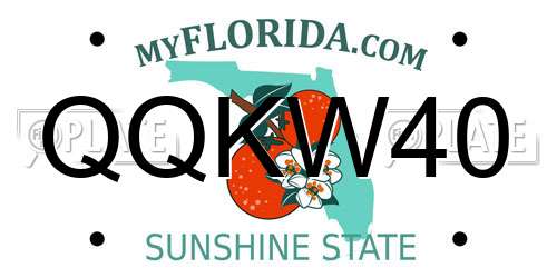 QQKW40 Florida License Plate