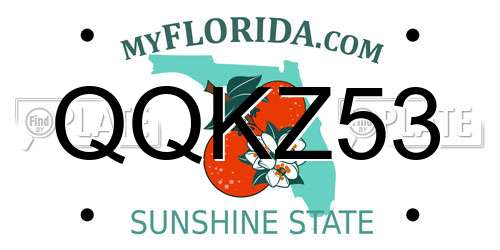 QQKZ53 Florida License Plate