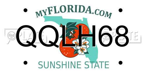 QQLH68 Florida License Plate