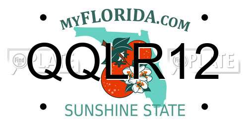 QQLR12 Florida License Plate