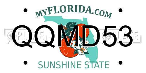 QQMD53 Florida License Plate