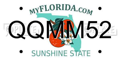 QQMM52 Florida License Plate