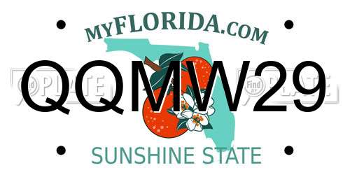 QQMW29 Florida License Plate