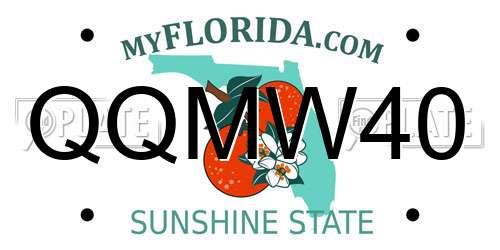 QQMW40 Florida License Plate