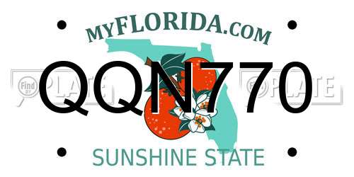 QQN770 Florida License Plate
