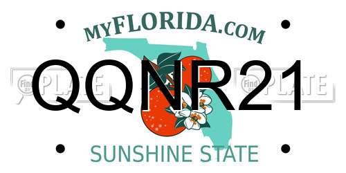 QQNR21 Florida License Plate