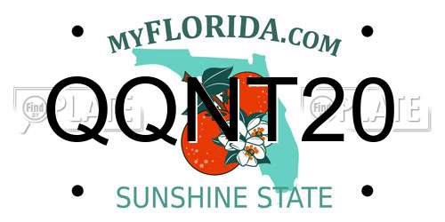 QQNT20 Florida License Plate