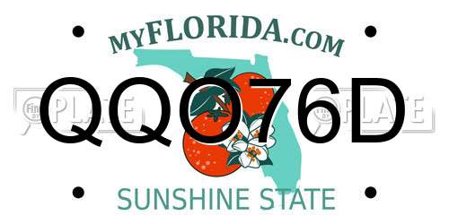 QQO76D Florida License Plate