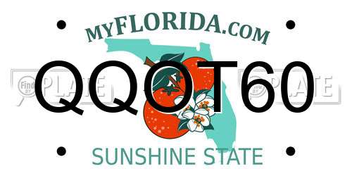 QQOT60 Florida License Plate