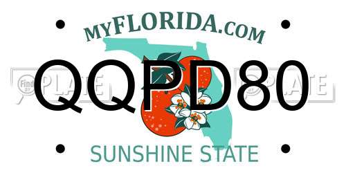 QQPD80 Florida License Plate