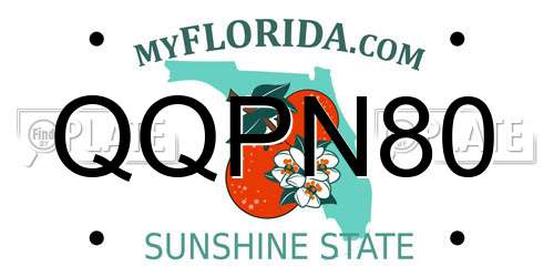 QQPN80 Florida License Plate