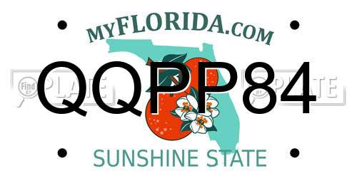 QQPP84 Florida License Plate