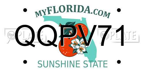 QQPV71 Florida License Plate