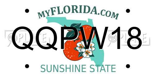 QQPW18 Florida License Plate