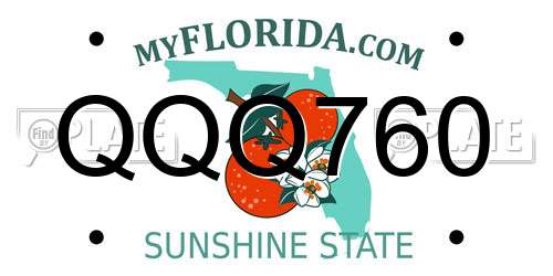 QQQ760 Florida License Plate