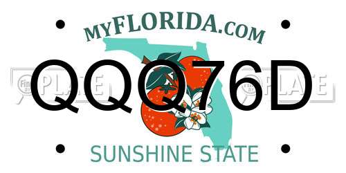 QQQ76D Florida License Plate