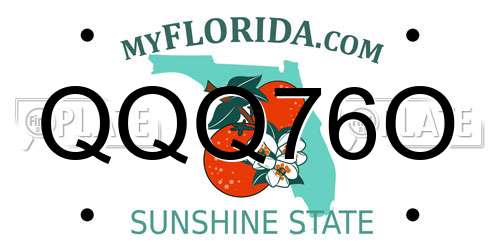 QQQ76O Florida License Plate
