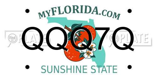 QQQ7Q Florida License Plate