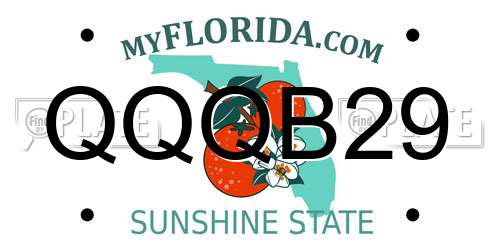 QQQB29 Florida License Plate